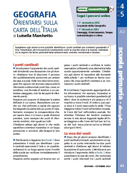 Orientarsi sulla carta dell'Italia | Giunti Scuola