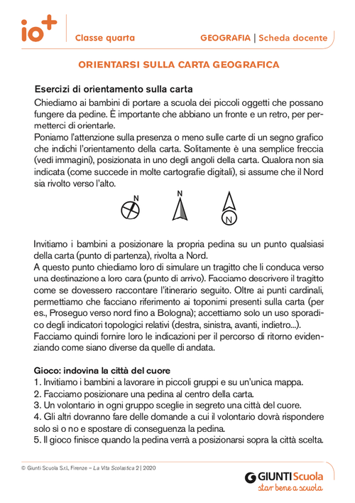 Orientarsi sulla carta geografica | Giunti Scuola Orientarsi sulla carta geografica | Giunti Scuola