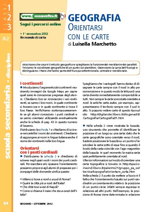 Orientarsi sulle carte | Giunti Scuola Orientarsi sulle carte | Giunti Scuola
