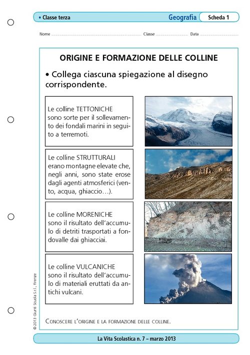 Origine e formazione delle colline | Giunti Scuola Origine e formazione delle colline | Giunti Scuola