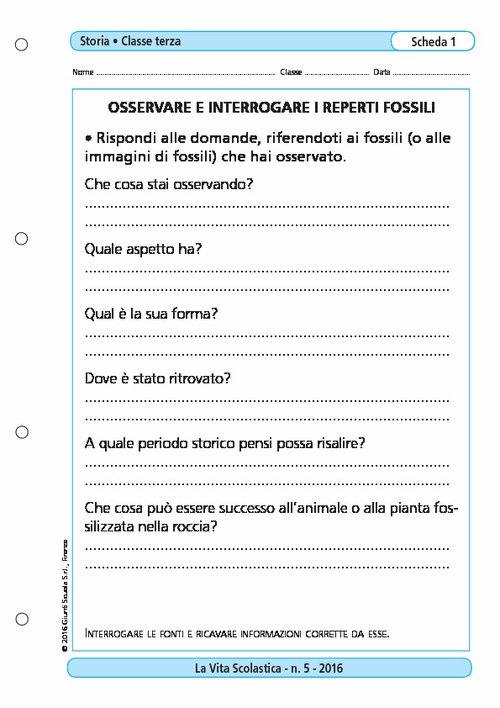 Osservare e interrogare i reperti fossili | Giunti Scuola Osservare e interrogare i reperti fossili | Giunti Scuola