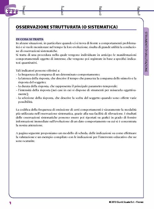 Osservazione strutturata (o sistematica) | Giunti Scuola Osservazione strutturata (o sistematica) | Giunti Scuola