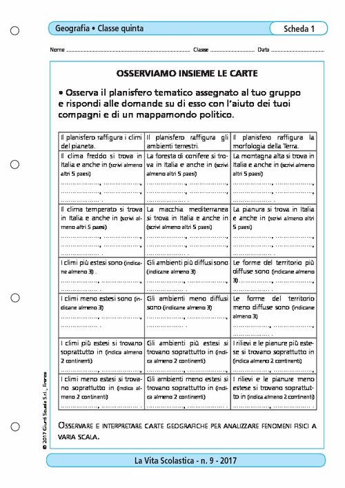 Osserviamo insieme le carte | Giunti Scuola Osserviamo insieme le carte | Giunti Scuola