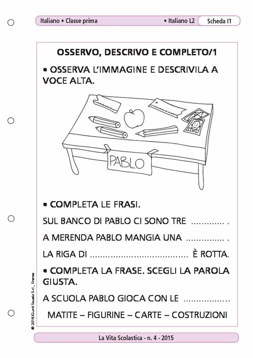 Osservo, descrivo e completo/1 | Giunti Scuola Osservo, descrivo e completo/1 | Giunti Scuola
