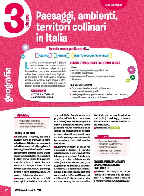 Paesaggi, ambienti, territori collinari in Italia | Giunti Scuola