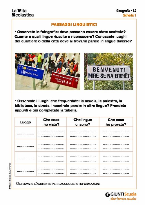 Paesaggi linguistici | Giunti Scuola Paesaggi linguistici | Giunti Scuola