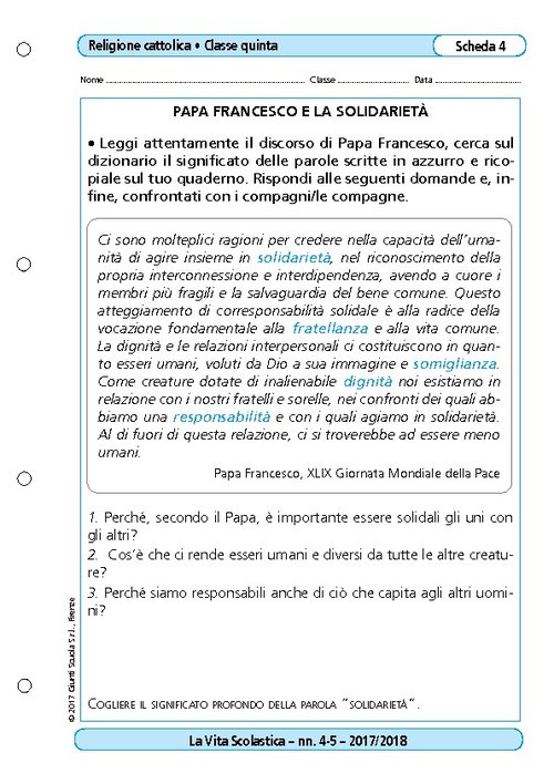 Papa Francesco e la solidarietà | Giunti Scuola