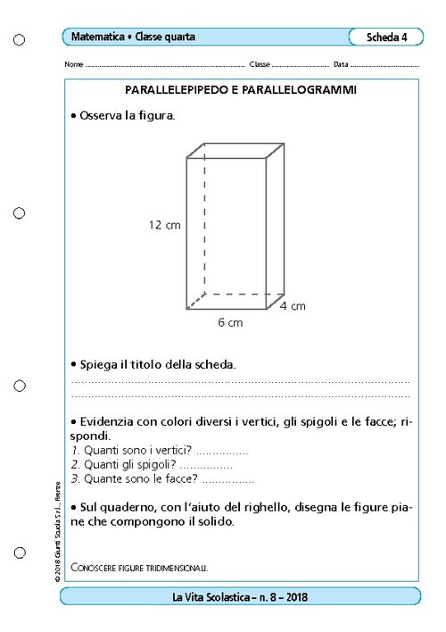 Parallelepipedo e parallelogrammi | Giunti Scuola Parallelepipedo e parallelogrammi | Giunti Scuola