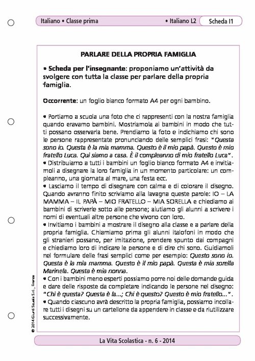 Parlare della propria famiglia | Giunti Scuola Parlare della propria famiglia | Giunti Scuola