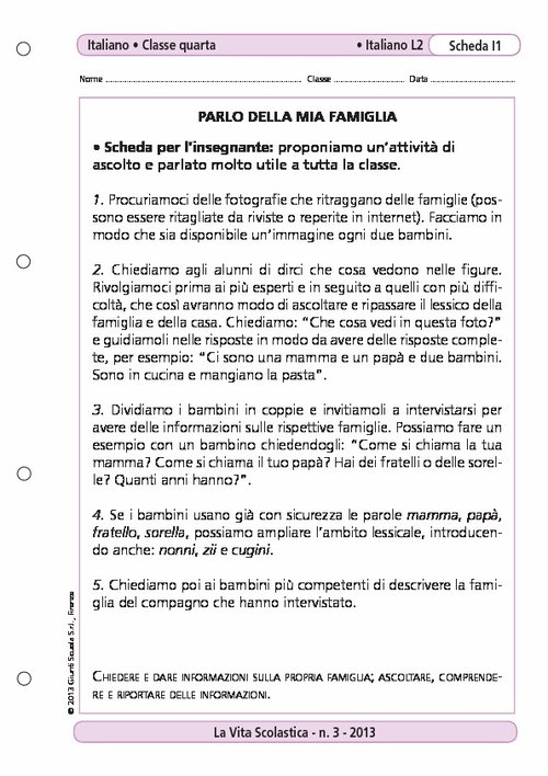 Parlo della mia famiglia | Giunti Scuola Parlo della mia famiglia | Giunti Scuola