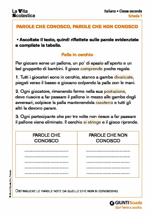 Parole che conosco, parole che non conosco | Giunti Scuola Parole che conosco, parole che non conosco | Giunti Scuola
