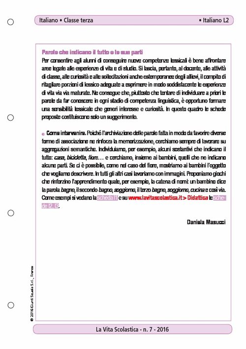 Parole che indicano il tutto e le sue parti | Giunti Scuola Parole che indicano il tutto e le sue parti | Giunti Scuola