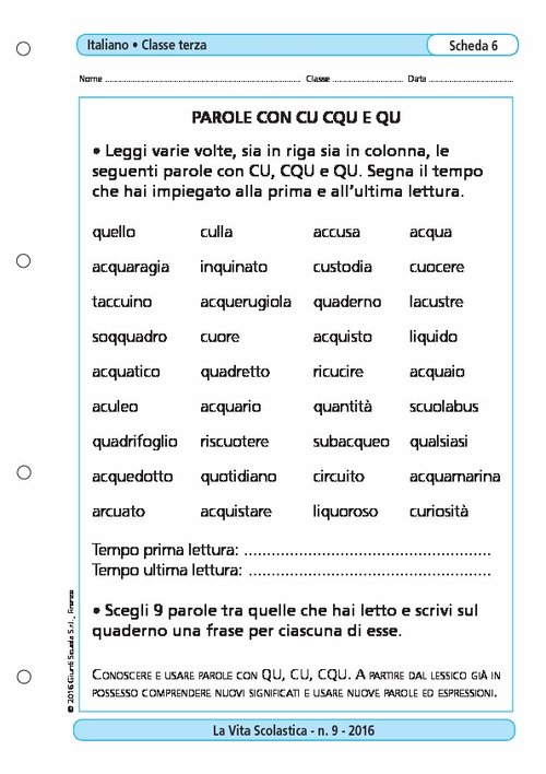Parole con CU, CQU e QU | Giunti Scuola Parole con CU, CQU e QU | Giunti Scuola