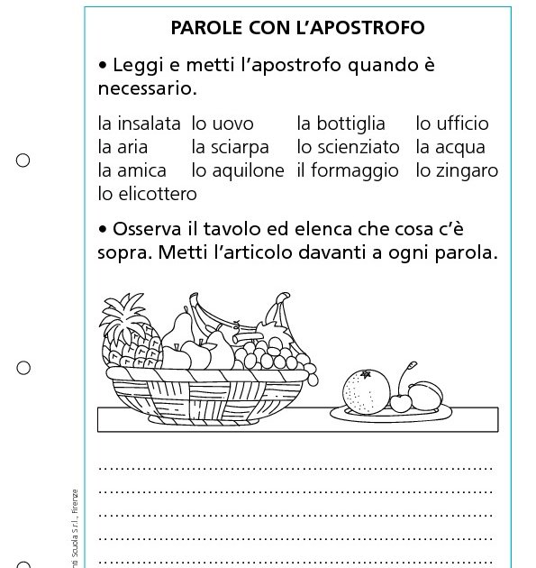 Parole con l'apostrofo Parole con l'apostrofo Giunti Scuola