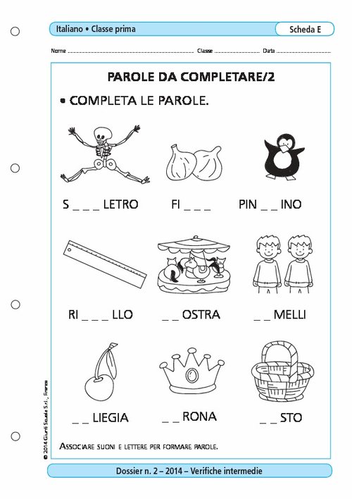 Parole da completare/2 | Giunti Scuola Parole da completare/2 | Giunti Scuola