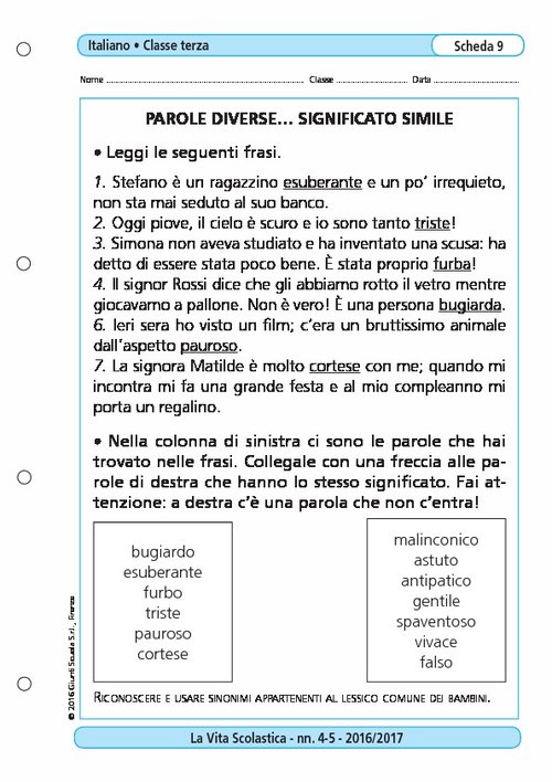 Parole diverse... significato silmile | Giunti Scuola Parole diverse... significato silmile | Giunti Scuola