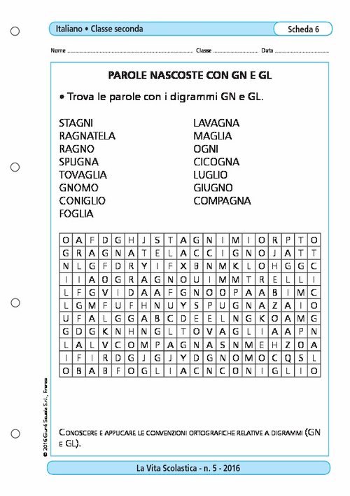 Parole nascoste con GN e GL | Giunti Scuola Parole nascoste con GN e GL | Giunti Scuola