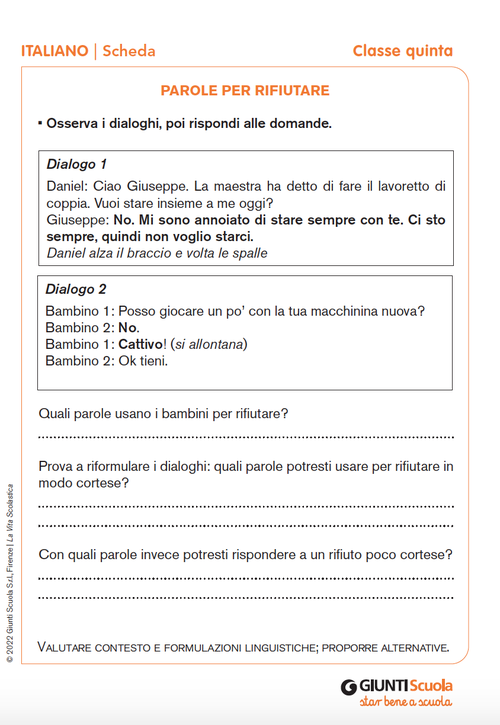 Parole per rifiutare | Giunti Scuola Parole per rifiutare | Giunti Scuola