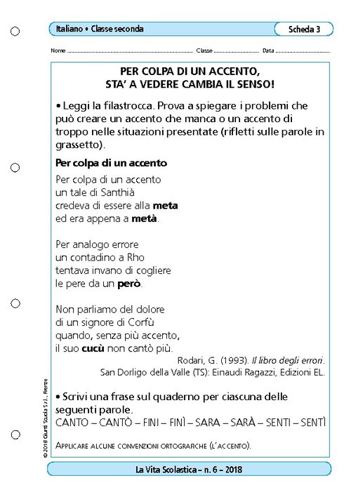 Per colpa di un accento, sta’ a vedere cambia il senso! | Giunti Scuola Per colpa di un accento, sta’ a vedere cambia il senso! | Giunti Scuola