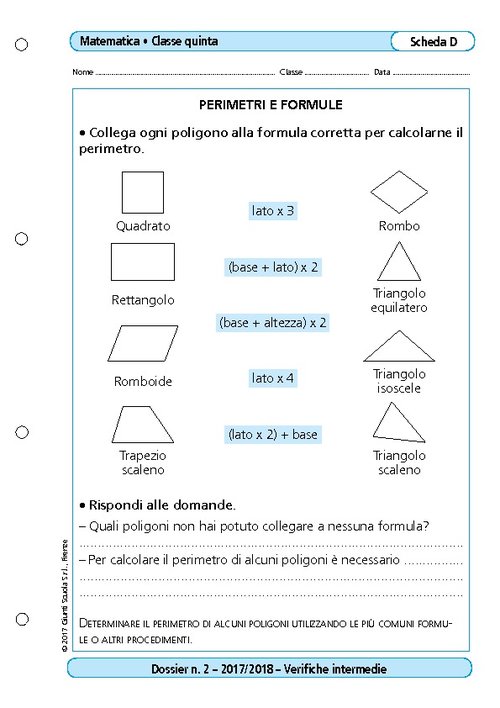 Perimetri e formule | Giunti Scuola Perimetri e formule | Giunti Scuola
