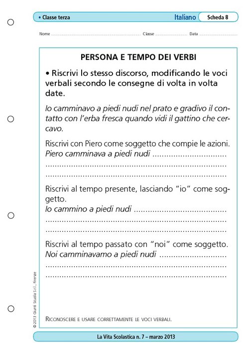 Persona e tempo dei verbi | Giunti Scuola Persona e tempo dei verbi | Giunti Scuola
