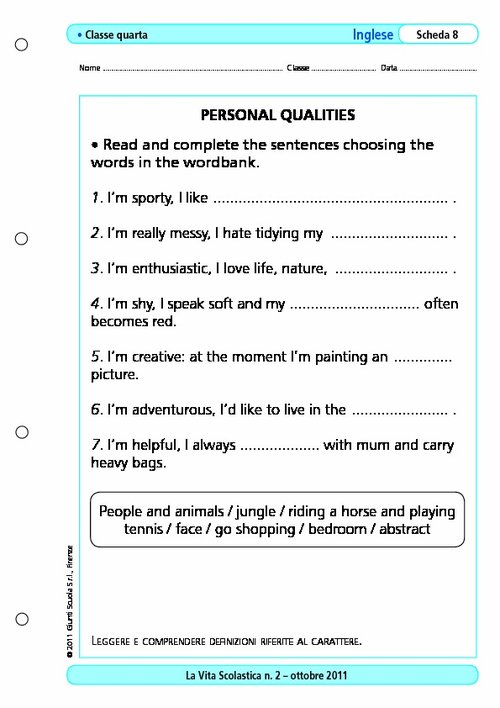 Personal qualities | Giunti Scuola