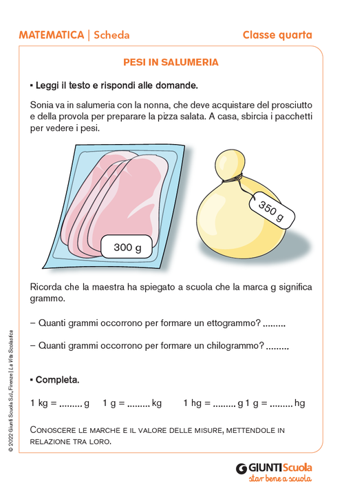Pesi in salumeria | Giunti Scuola Pesi in salumeria | Giunti Scuola