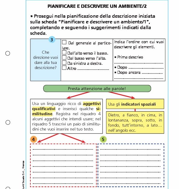 Schema Per Descrivere Un Ambiente Pianificare e descrivere un ambiente/2 | Giunti Scuola