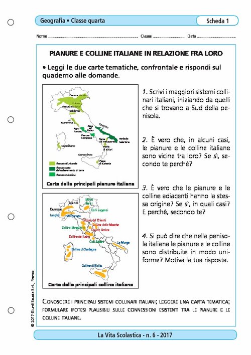 Pianure e colline italiane in relazione fra loro | Giunti Scuola Pianure e colline italiane in relazione fra loro | Giunti Scuola
