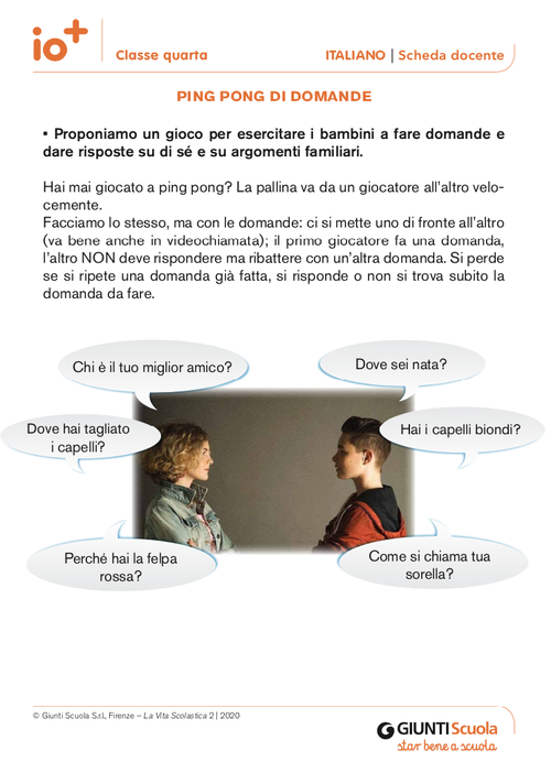 Ping pong di domande | Giunti Scuola Ping pong di domande | Giunti Scuola