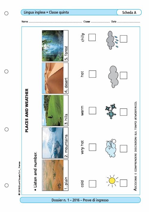 Places and weather | Giunti Scuola Places and weather | Giunti Scuola
