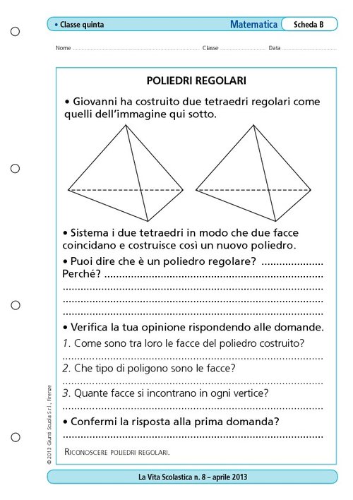 Poliedri regolari | Giunti Scuola Poliedri regolari | Giunti Scuola