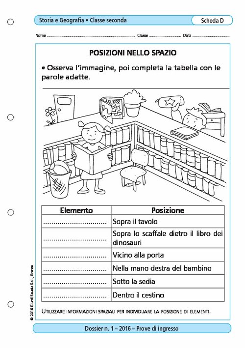 Posizioni nello spazio | Giunti Scuola Posizioni nello spazio | Giunti Scuola