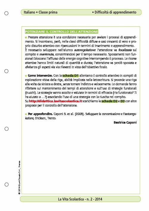 Potenziare il controllo dell'attenzione | Giunti Scuola Potenziare il controllo dell'attenzione | Giunti Scuola