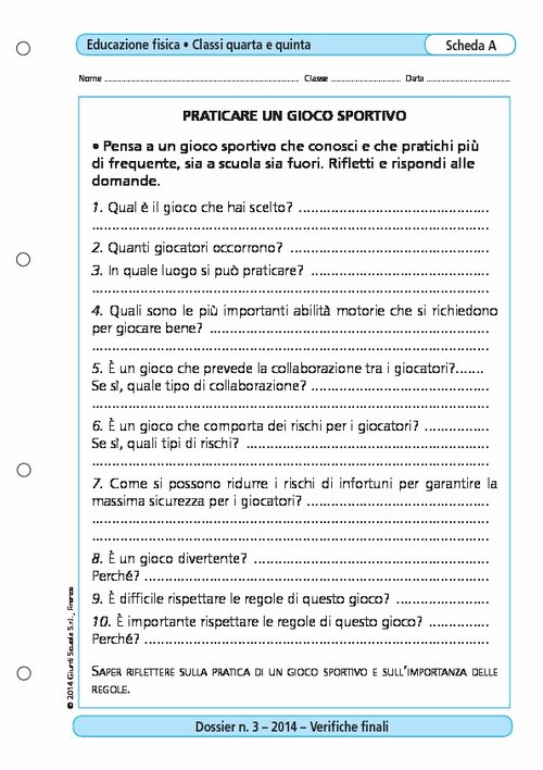 Praticare un gioco sportivo | Giunti Scuola Praticare un gioco sportivo | Giunti Scuola