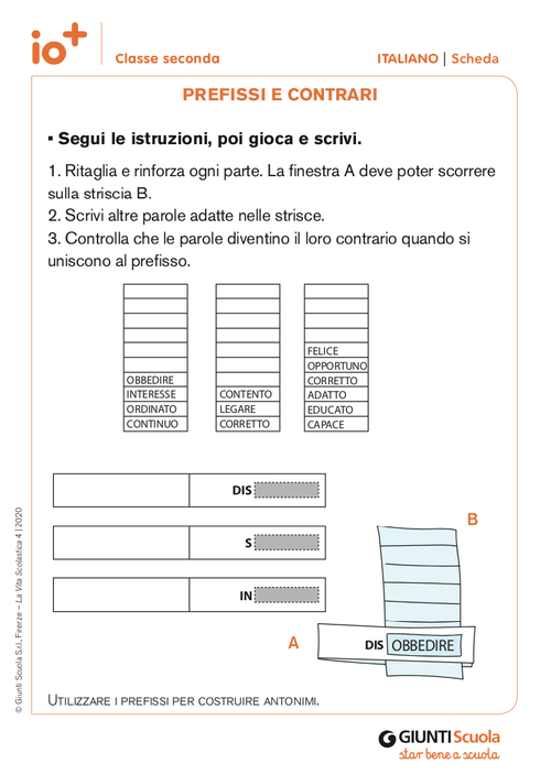 Prefissi e contrari | Giunti Scuola Prefissi e contrari | Giunti Scuola