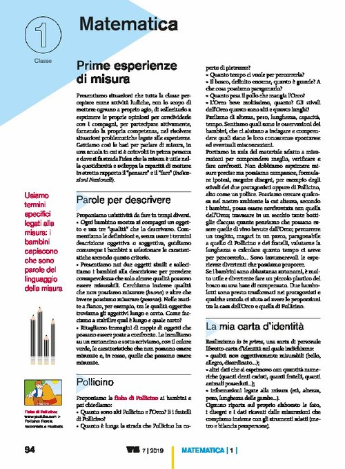 Prime esperienze di misura | Giunti Scuola Prime esperienze di misura | Giunti Scuola