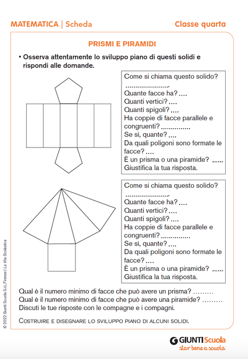 Prismi e piramidi | Giunti Scuola Prismi e piramidi | Giunti Scuola