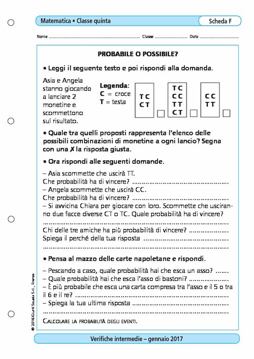 Probabile o possibile? | Giunti Scuola Probabile o possibile? | Giunti Scuola
