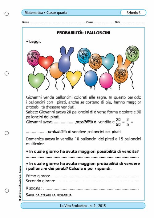 Probabilità: i palloncini | Giunti Scuola Probabilità: i palloncini | Giunti Scuola