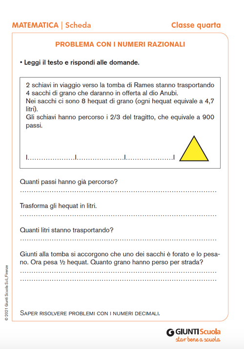 Problema con i numeri razionali | Giunti Scuola Problema con i numeri razionali | Giunti Scuola