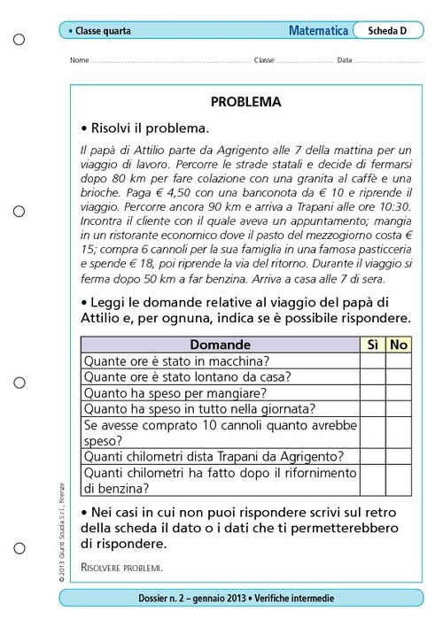 Problema | Giunti Scuola Problema | Giunti Scuola