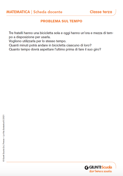 Problema sul tempo | Giunti Scuola