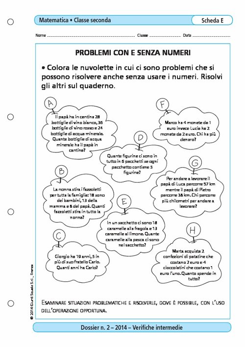 Problemi con e senza numeri | Giunti Scuola Problemi con e senza numeri | Giunti Scuola