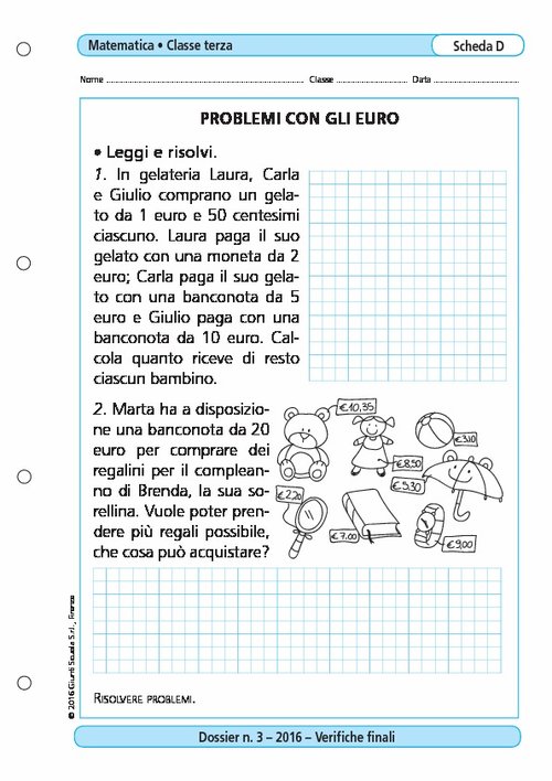 Problemi con gli euro | Giunti Scuola Problemi con gli euro | Giunti Scuola