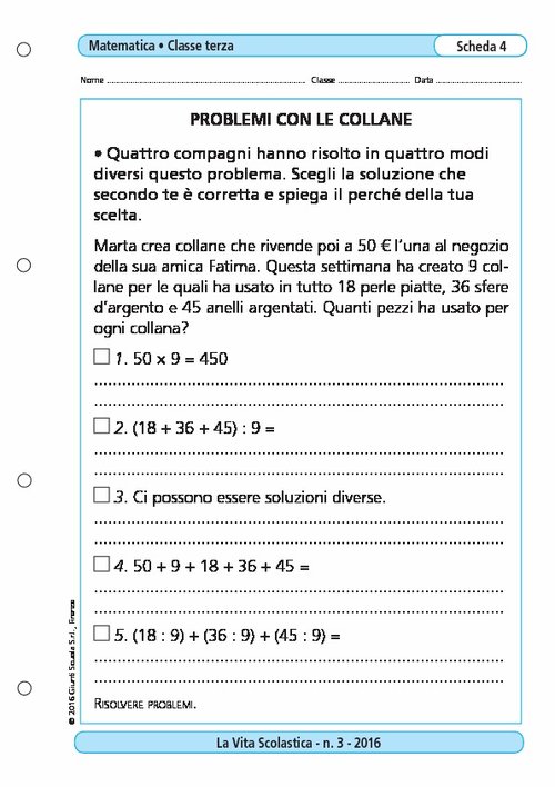 Problemi con le collane | Giunti Scuola Problemi con le collane | Giunti Scuola