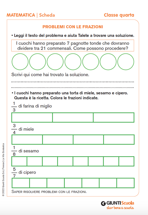 Problemi con le frazioni | Giunti Scuola Problemi con le frazioni | Giunti Scuola