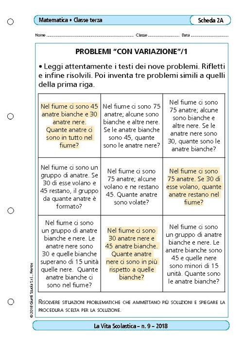 Problemi “con variazione” | Giunti Scuola Problemi “con variazione” | Giunti Scuola
