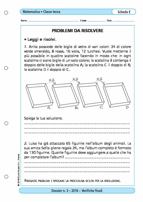 Problemi da risolvere | Giunti Scuola Problemi da risolvere | Giunti Scuola
