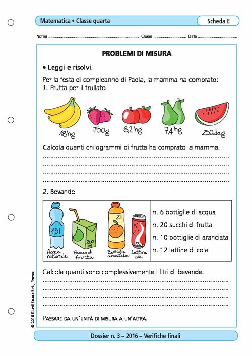 Problemi di misura | Giunti Scuola Problemi di misura | Giunti Scuola